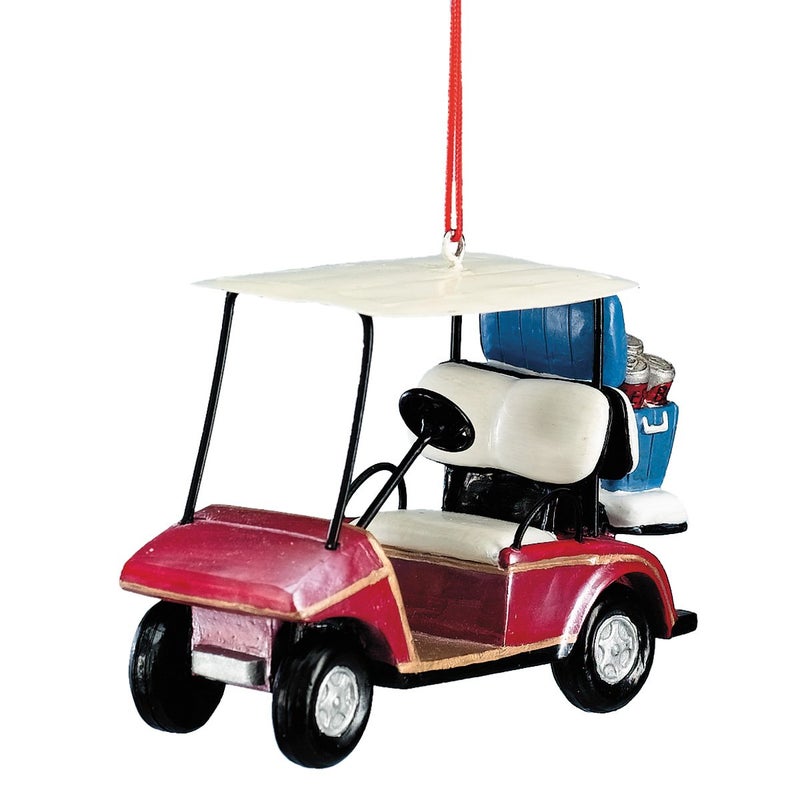 Golf Cart with Cooler Filled with Beer 6 Pack Christmas Holiday Ornament